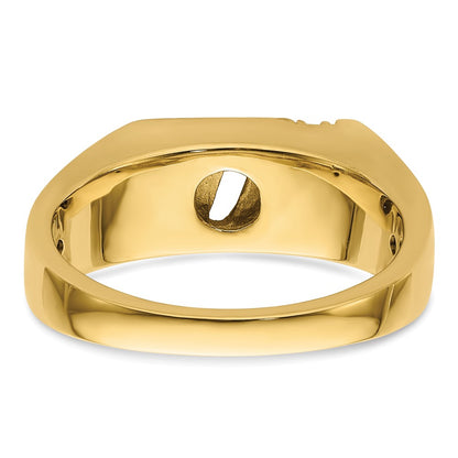 IB Goodman 10k Mens Holds 3-1.5mm Diamonds and 6.5x2.3mm Diagonal Onyx Ring Mounting