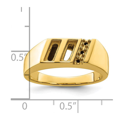 IB Goodman 10k Mens Holds 3-1.5mm Diamonds and 6.5x2.3mm Diagonal Onyx Ring Mounting