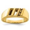 IB Goodman 10k Mens Holds 3-1.5mm Diamonds and 6.5x2.3mm Diagonal Onyx Ring Mounting