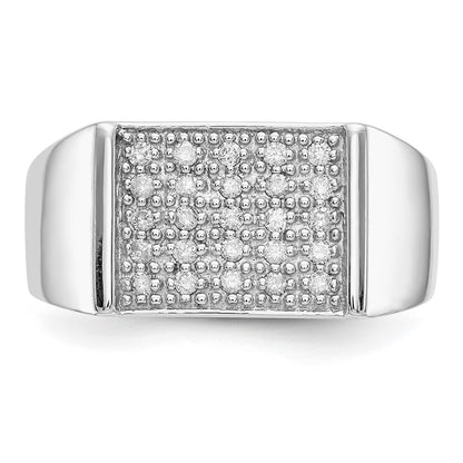 IBGoodman 14k White Gold 1/4 carat Lab Grown Diamond VS/SI+ G+ Cluster Men's Ring