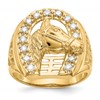 IBGoodman 14k 1/2 carat Lab Grown Diamond VS/SI+ G+ Complete Horseshoe with Horse Men's Ring