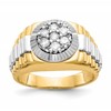 IBGoodman 14k Two-Tone 1/2 carat Lab Grown Diamond VS/SI+ G+ Complete Ridged Men's Ring