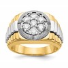 IBGoodman 14k Two-Tone 1 carat Lab Grown Diamond VS/SI+ G+ Complete Ridged Men's Ring