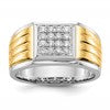 IBGoodman 14k Two-Tone 3/8 carat Lab Grown Diamond VS/SI+ G+ Complete Square Cluster Men's Ring