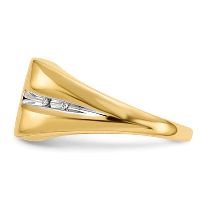 IBGoodman 14k .02 carat Lab Grown Diamond VS/SI+ G+ and Onyx Cross Men's Ring