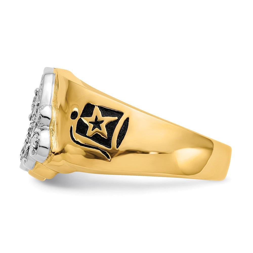 IBGoodman 14k Two-Tone 3/8 carat Lab Grown Diamond VS/SI+ G+ Complete Men's Shriner's Ring