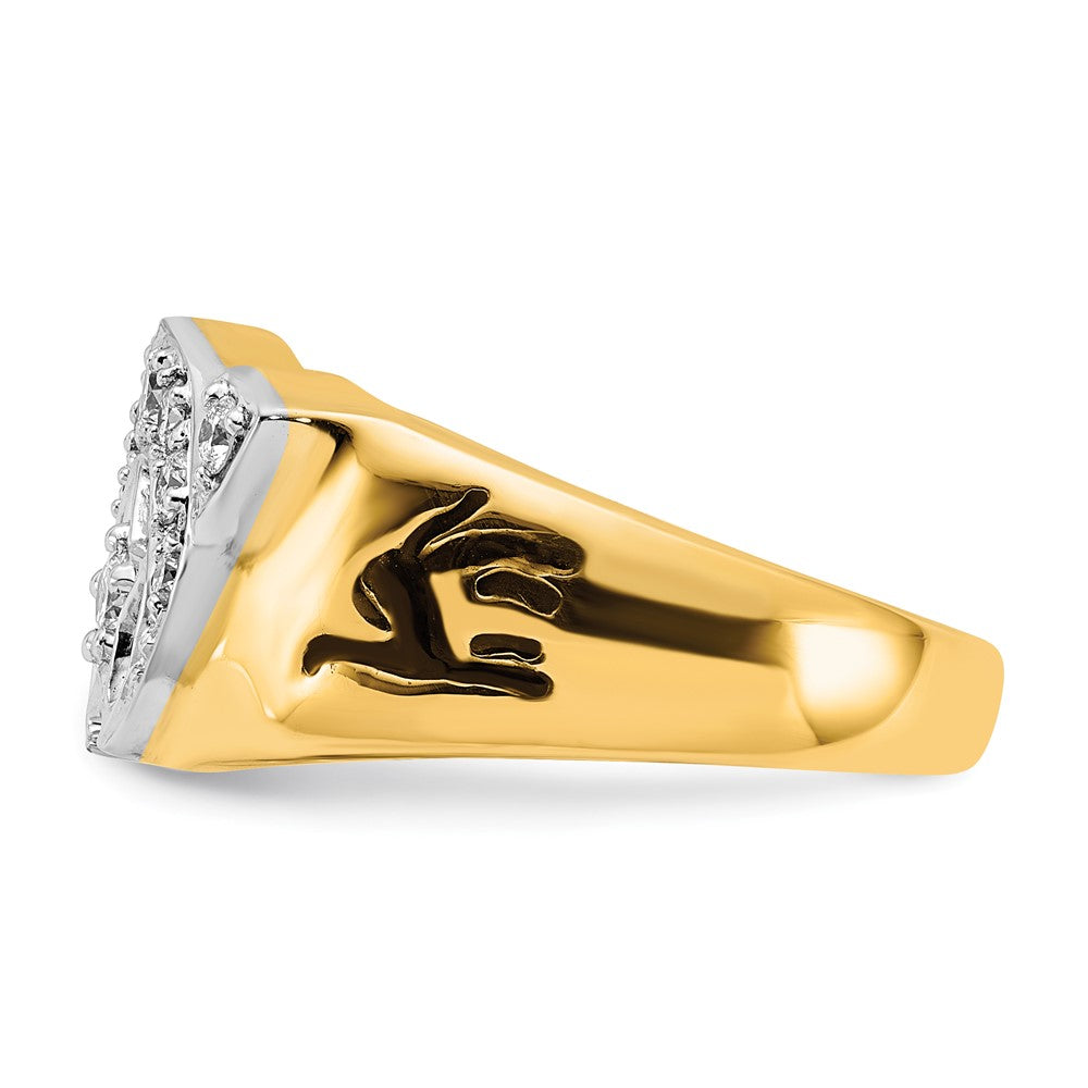 IBGoodman 14k Two-Tone 3/8 carat Lab Grown Diamond VS/SI+ G+ Complete Men's Shriner's Ring