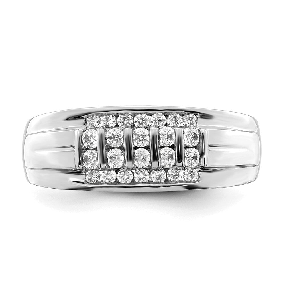 IBGoodman 10k White Gold 1/2 carat Lab Grown Diamond VS/SI+ G+ Complete Men's Ring