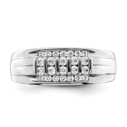 IBGoodman 10k White Gold 1/2 carat Lab Grown Diamond VS/SI+ G+ Complete Men's Ring