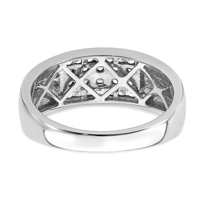 IBGoodman 10k White Gold 1/2 carat Lab Grown Diamond VS/SI+ G+ Complete Men's Ring