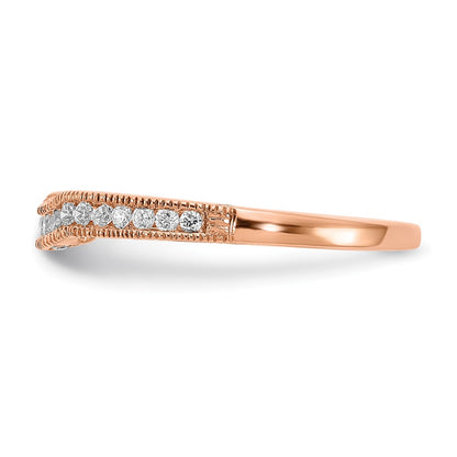 14k Rose Gold 1/4 carat Lab Grown Diamond VS/SI+ G+ Complete Contoured Wedding Band