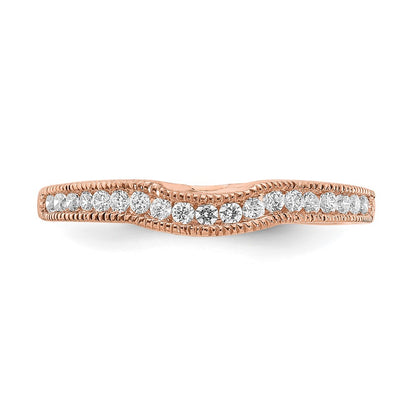 14k Rose Gold 1/4 carat Lab Grown Diamond VS/SI+ G+ Complete Contoured Wedding Band