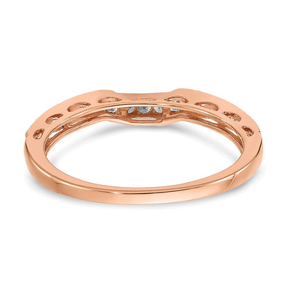 14k Rose Gold 1/4 carat Lab Grown Diamond VS/SI+ G+ Complete Contoured Wedding Band
