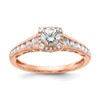 14k Rose Gold 7/8 carat Lab Grown Diamond VS/SI+ G+ Complete Petite Halo Engagement Ring