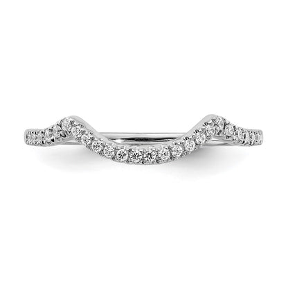 14k White Gold 1/8 carat Diamond Contoured Complete Wedding Band