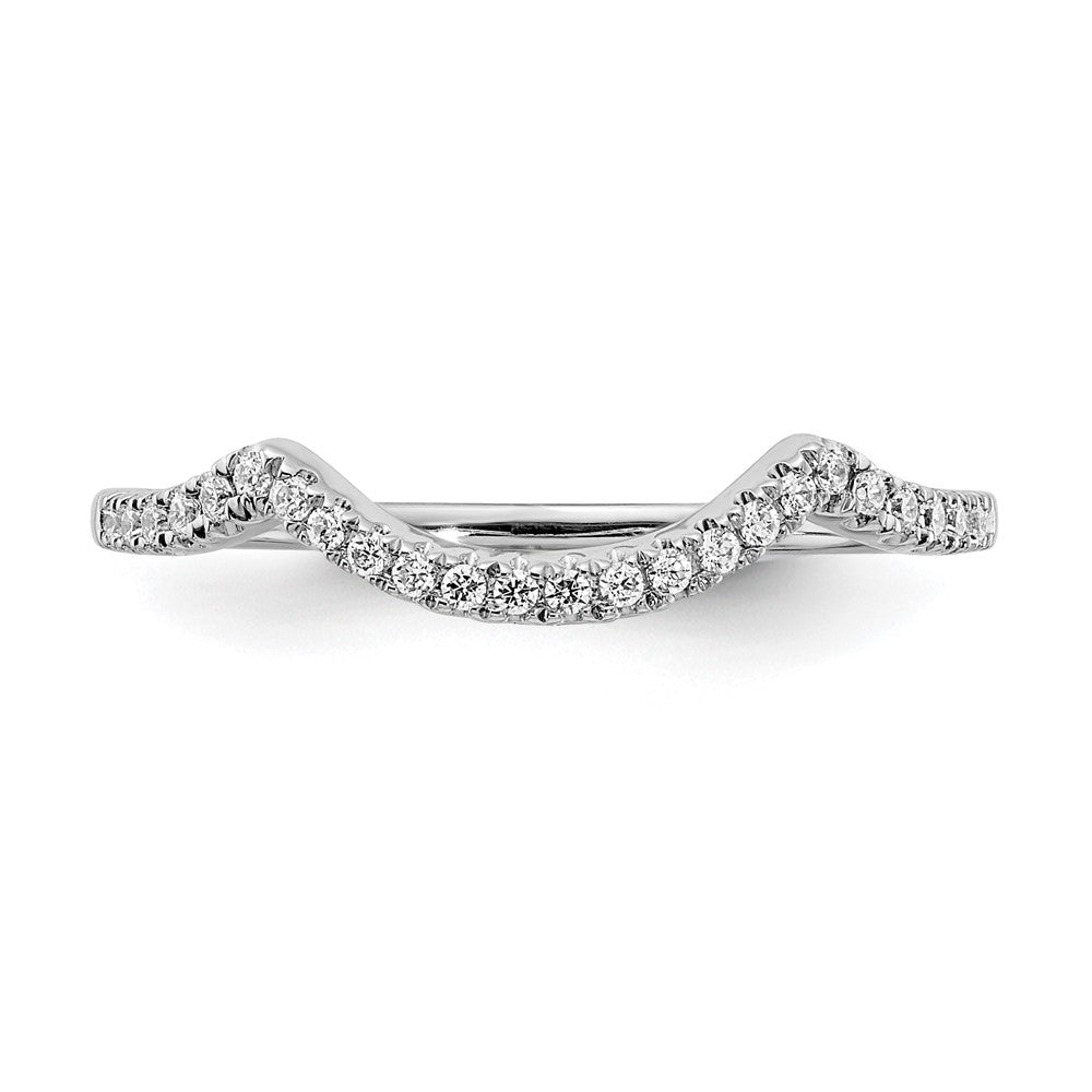 14k White Gold 1/8 carat Lab Grown Diamond VS/SI+ G+ Complete Round Contoured Wedding Band