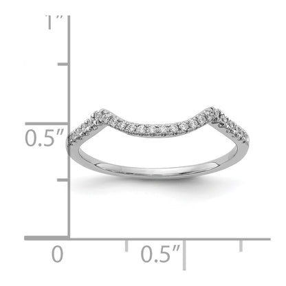 14k White Gold 1/8 carat Diamond Contoured Complete Wedding Band