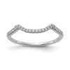 14k White Gold 1/8 carat Diamond Contoured Complete Wedding Band