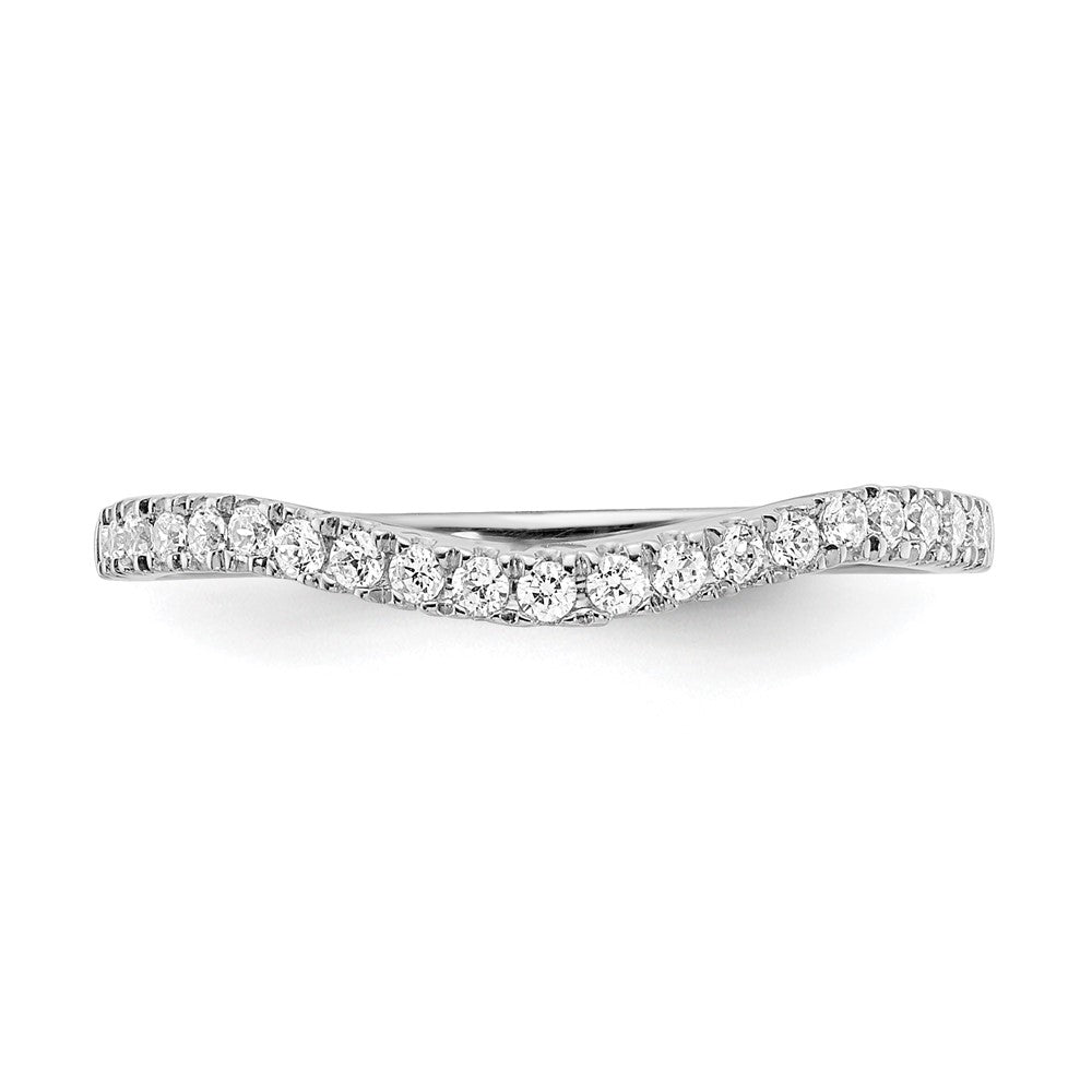14k White Gold 1/5 carat Diamond Contoured Complete Wedding Band