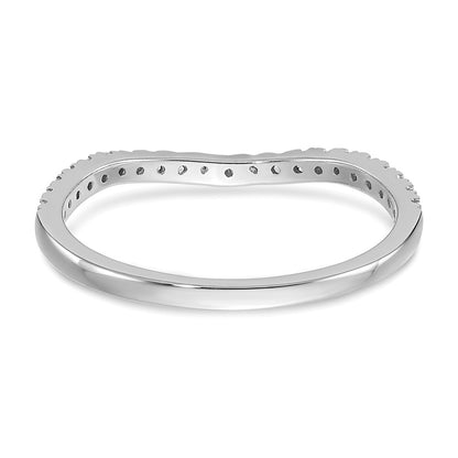 14k White Gold 1/5 carat Diamond Contoured Complete Wedding Band