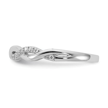 14k White Gold Criss-Cross 1/8 carat Diamond Complete Wedding Band