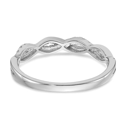 14k White Gold Criss-Cross 1/8 carat Diamond Complete Wedding Band