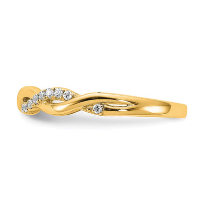 14k Diamond Criss-Cross Wedding Band