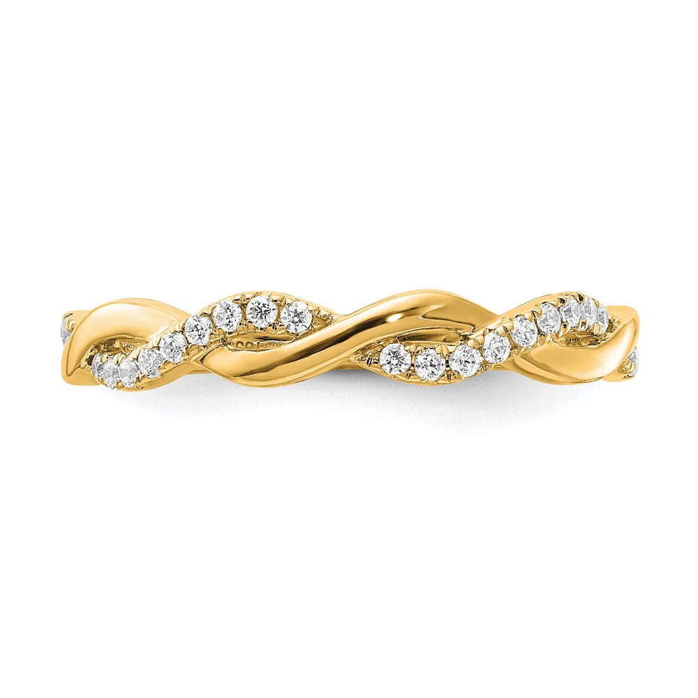 14k Diamond Criss-Cross Wedding Band