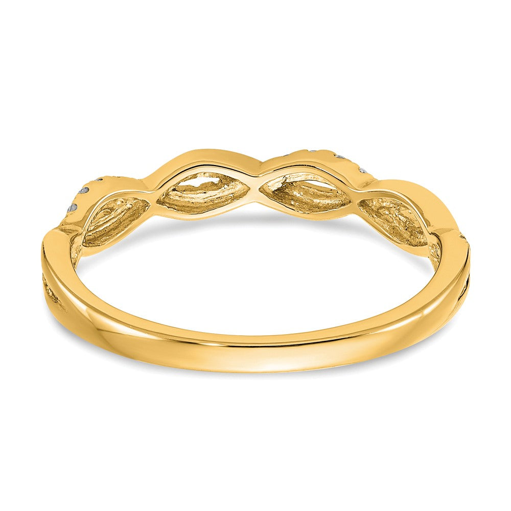 14k Diamond Criss-Cross Wedding Band