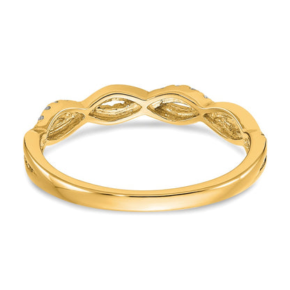 14k Diamond Criss-Cross Wedding Band