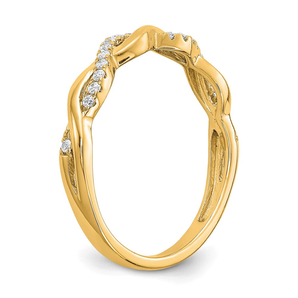 14k Diamond Criss-Cross Wedding Band