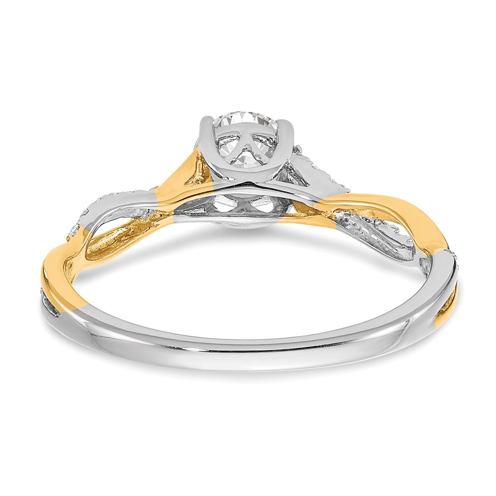 14k Two-tone Diamond Semi-mount Criss-Cross Engagement Ring