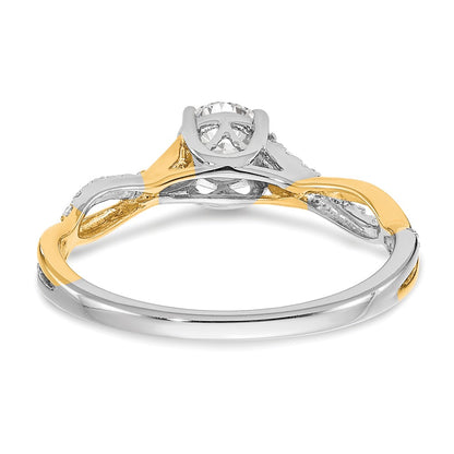 14k Two-tone Diamond Semi-mount Criss-Cross Engagement Ring