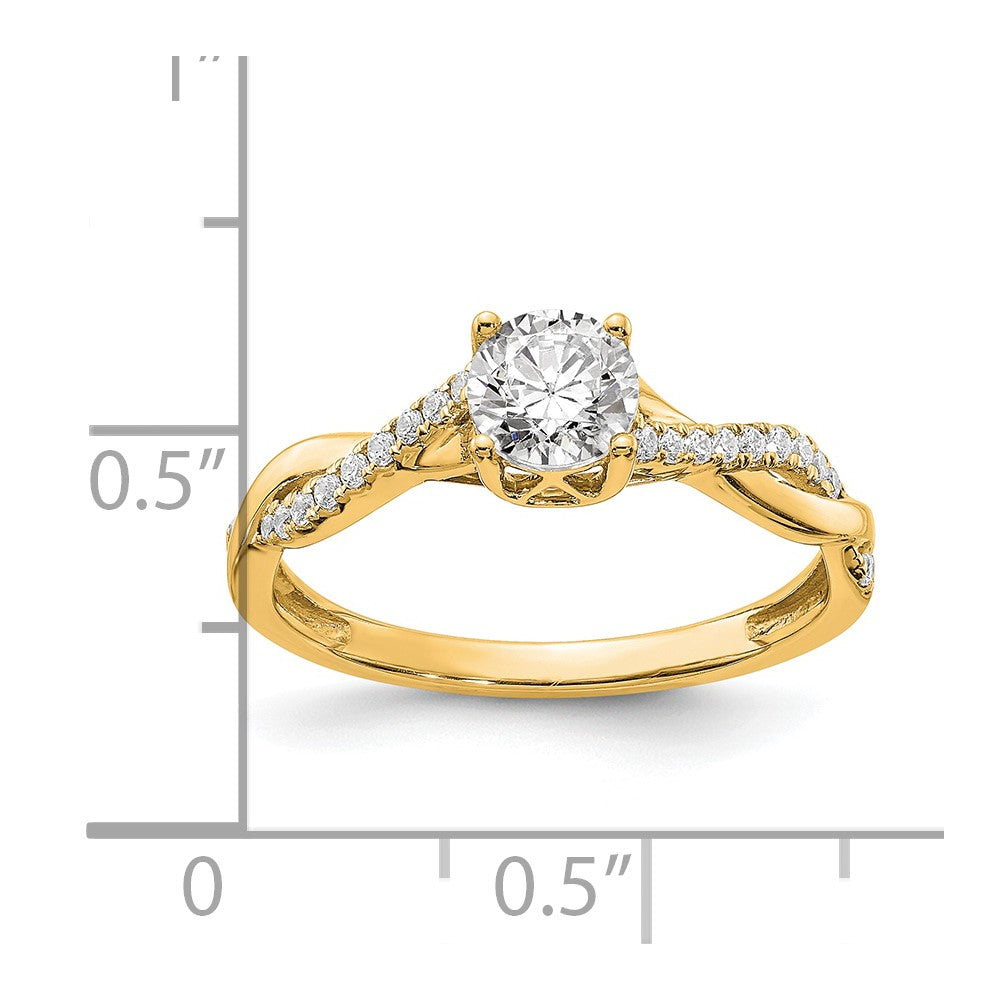14k Diamond Semi-mount Criss-Cross Engagement Ring