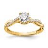 14k Diamond Semi-mount Criss-Cross Engagement Ring