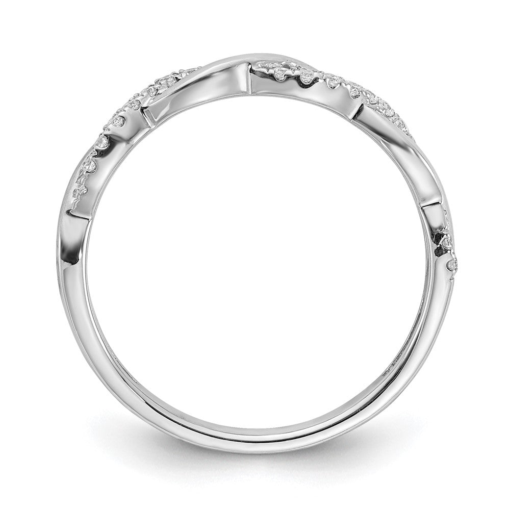 14k White Gold 1/8 carat Lab Grown Diamond VS/SI+ G+ Complete Twist Wedding Band