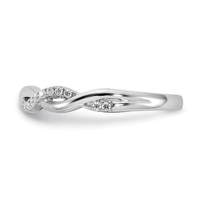 14k White Gold 1/8 carat Lab Grown Diamond VS/SI+ G+ Complete Twist Wedding Band