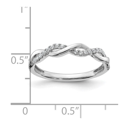 10k White Gold 1/8 carat Lab Grown Diamond VS/SI+ G+ Complete Twist Wedding Band
