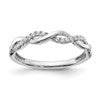 14k White Gold 1/8 carat Lab Grown Diamond VS/SI+ G+ Complete Twist Wedding Band