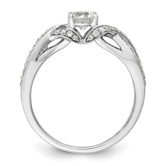 10k White Gold 3/4 carat Lab Grown Diamond VS/SI+ G+ Round Complete Twist Bypass Engagment Ring