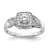 10k White Gold 1/2 carat Lab Grown Diamond VS/SI+ G+ Round Complete Halo Engagement Ring