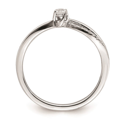 First Promise 14k White Gold Split Shank 1/8 carat Round Diamond Complete Promise/Engagement Ring