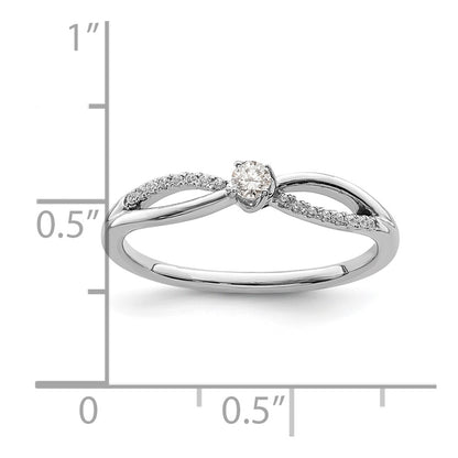 First Promise 14k White Gold Split Shank 1/8 carat Round Diamond Complete Promise/Engagement Ring