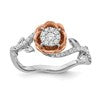 14k White and Rose Gold Floral 1/4 carat Diamond Complete Fashion/Engagement Ring