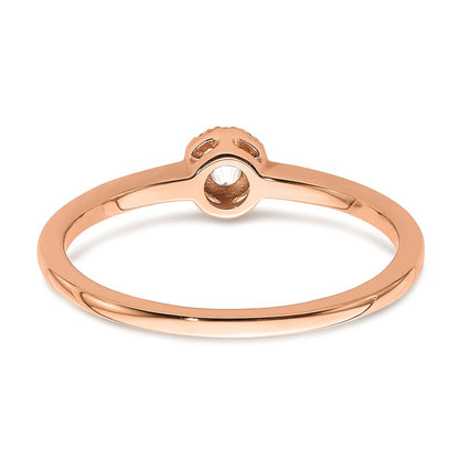 First Promise 14k Rose Gold Halo 1/10 carat Round Diamond Complete Promise/Engagement Ring