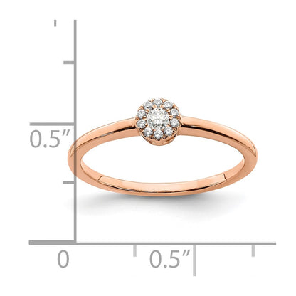First Promise 14k Rose Gold Halo 1/10 carat Round Diamond Complete Promise/Engagement Ring