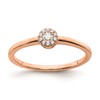 First Promise 14k Rose Gold Halo 1/10 carat Round Diamond Complete Promise/Engagement Ring
