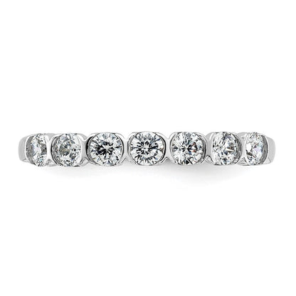 14K White Gold 7-Stone 1/2 carat Diamond Complete Wedding Band