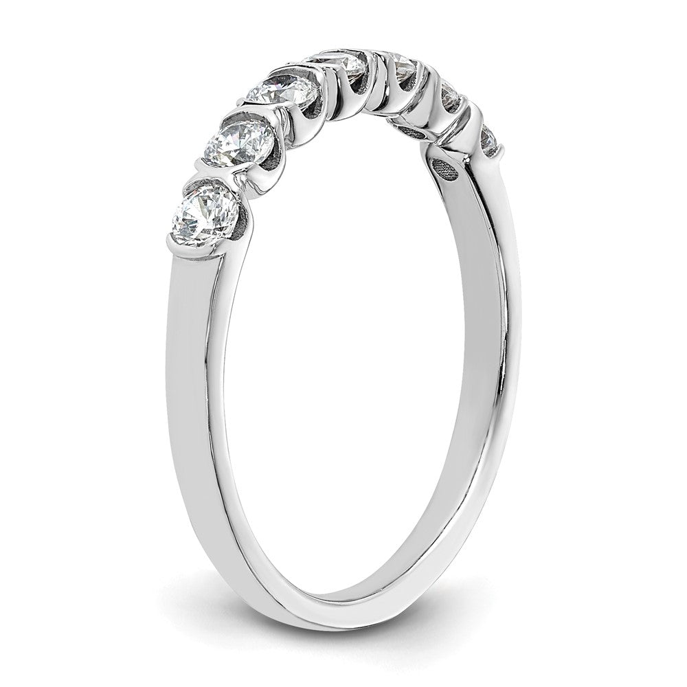 14K White Gold 7-Stone 1/2 carat Diamond Complete Wedding Band