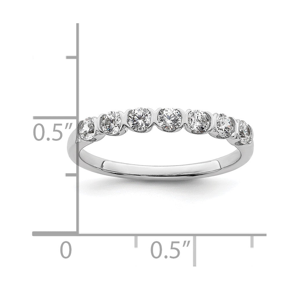 14K White Gold 7-Stone 1/2 carat Diamond Complete Wedding Band